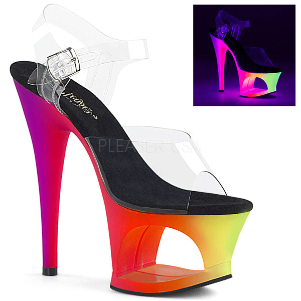 neon platform heels