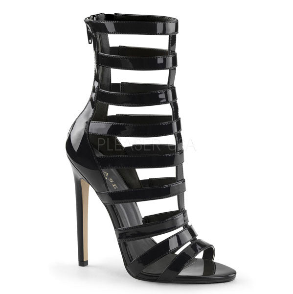 black caged stilettos