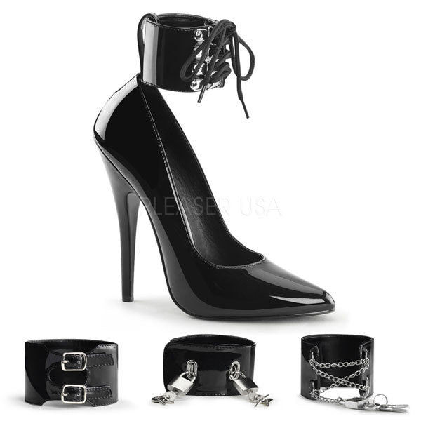 black cuff heels