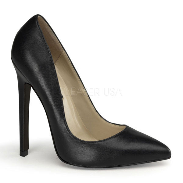 Pleaser SEXY-20 Black Leather Pumps 