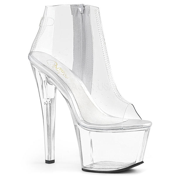 clear pleaser boots