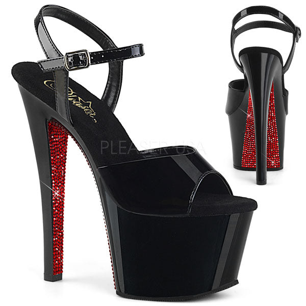 Pleaser SKY-309CRS Red Rhinestone 