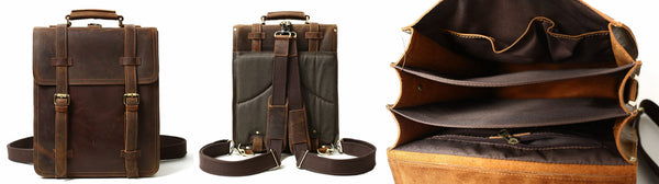 vertical men leather briefcase