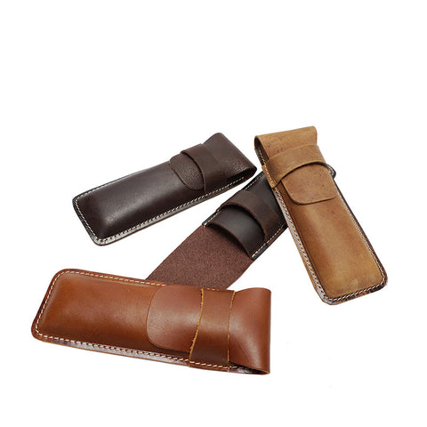 Hand Stitched Genuine Natural Leather Pen Holder, Leather Pen Case D02 ...