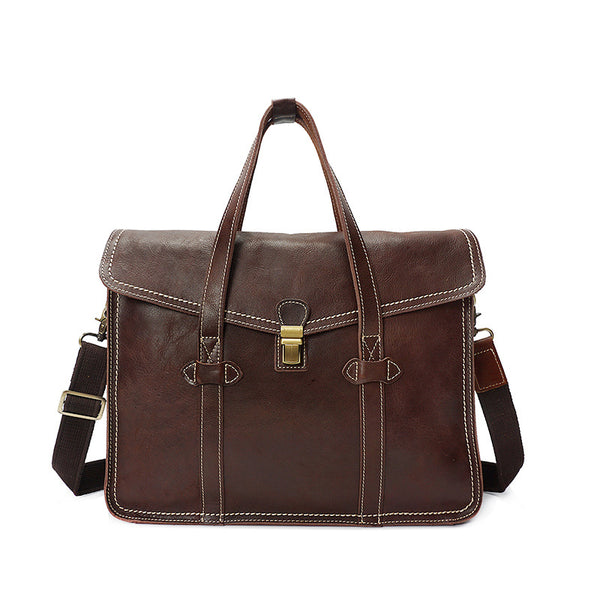 Retro Men Tote Bag Full Grain leather Men Messenger Bag Men Shoulder B ...