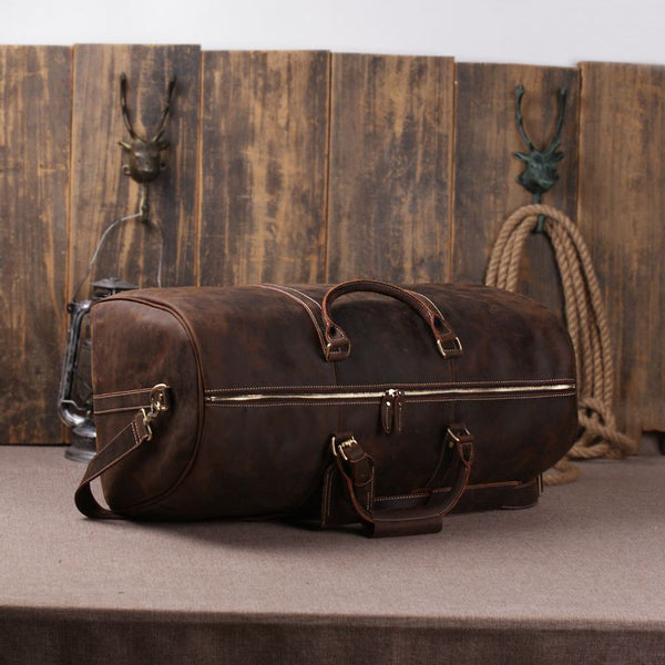 Handmade Vintage Leather Holdall Duffle Bag for Men – ROCKCOWLEATHERSTUDIO