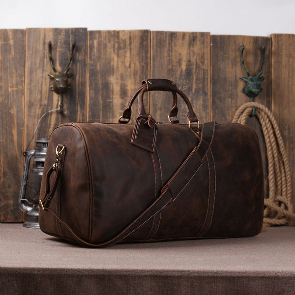 Handmade Vintage Leather Holdall Duffle Bag for Men – ROCKCOWLEATHERSTUDIO