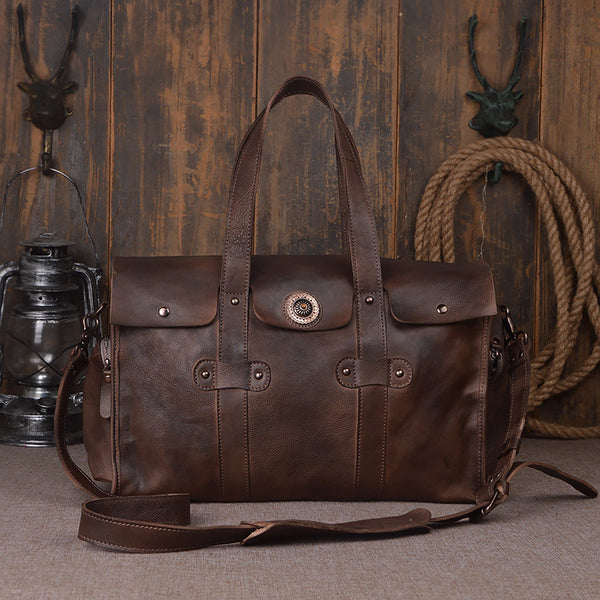 full grain leather travel bag