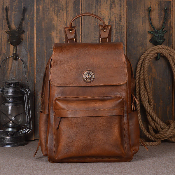 leather travel backpack purse