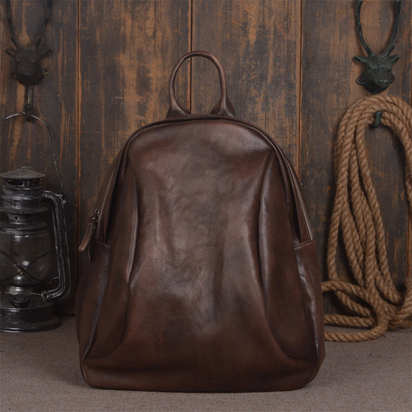 full grain leather backpack