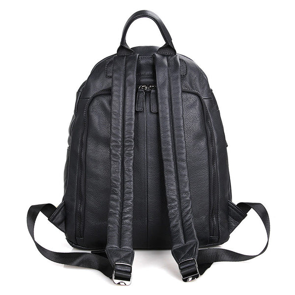 Genuine Leather Backpack, Korean Style School Bag, Casual Shoulder Lap ...
