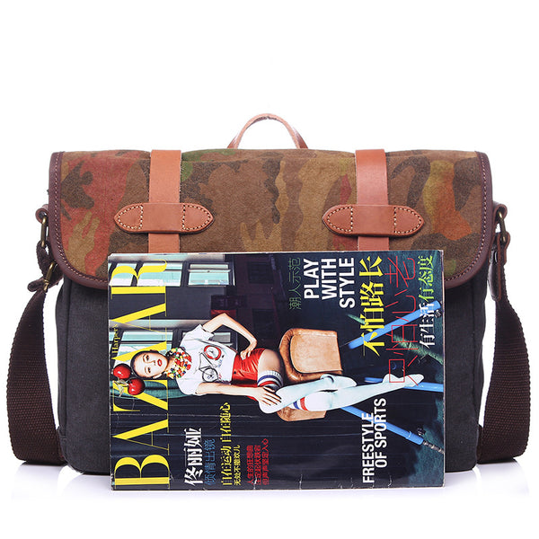 large vintage canvas messenger bag