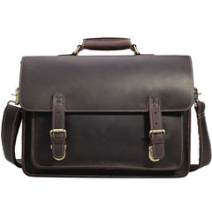 Vintage Style Full Grain Crazy Horse Leather Laptop Bag, Messenger Bag ...