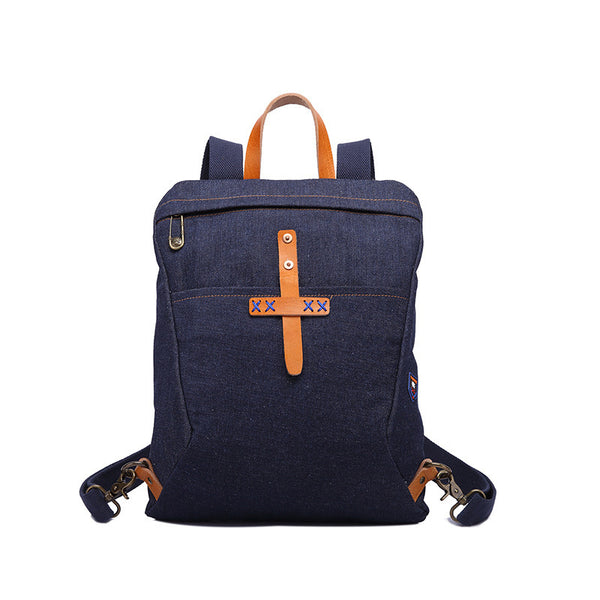 denim school backpack