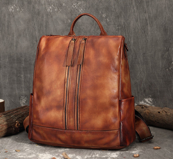 leather women's backpack handbag