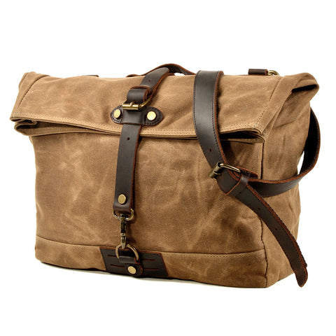 Oversized Waxed Canvas Duffle Bag with Leather Trim, Travel Bags for M ...