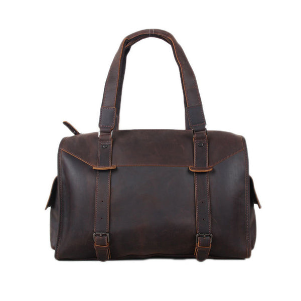Genuine Leather Travel Bag Men Duffle Bag Large Capacity Gym Bag With – ROCKCOWLEATHERSTUDIO