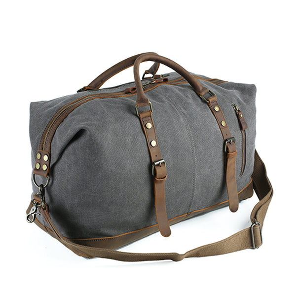 Flash Sale Waxed Canvas Duffle Bag Canvas With Leather Trim Travel Bag – ROCKCOWLEATHERSTUDIO