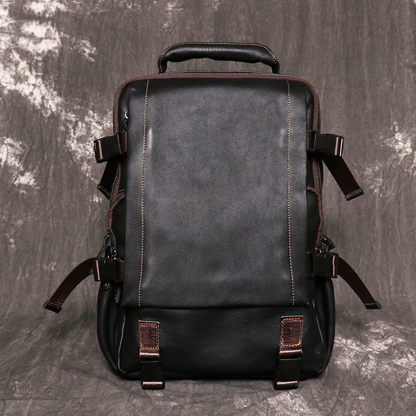 Full Grain Leather Backpack For Mens Leather Travel Backpack Casual La ...