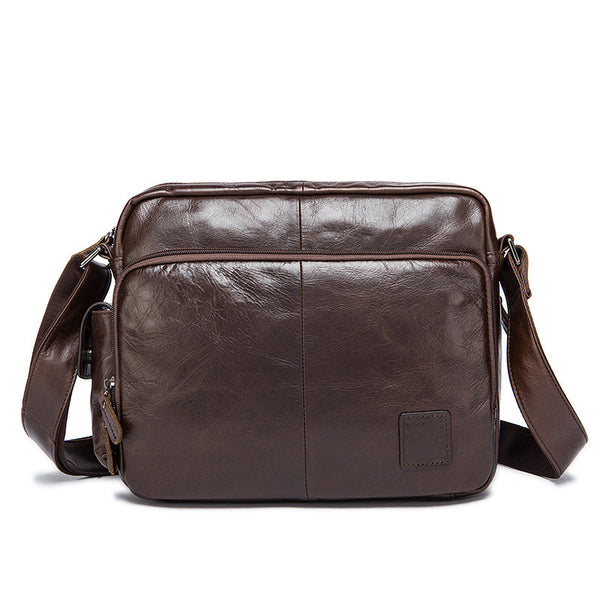 Handmade Vintage Leather Shoulder Bag, Men&#39;s Zipper Genuine Leather Me – ROCKCOWLEATHERSTUDIO