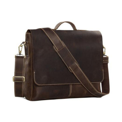 leather messenger bag for men 17in