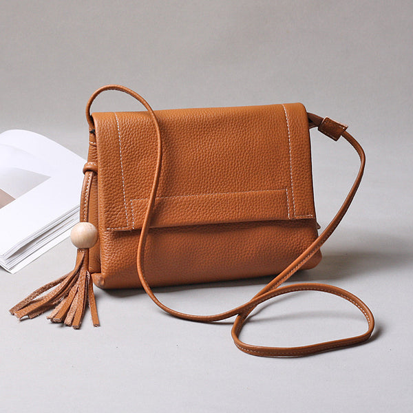Leather Tassel Handbag, Top Grain Leather Messenger Bag, Women Shoulde – ROCKCOWLEATHERSTUDIO