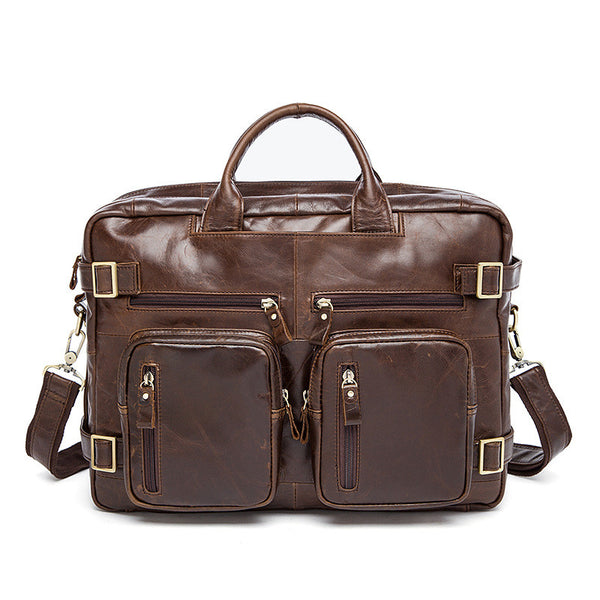 Convertible Leather Backpack, Men's Shoulder Bag, Large Capacity Leath ...