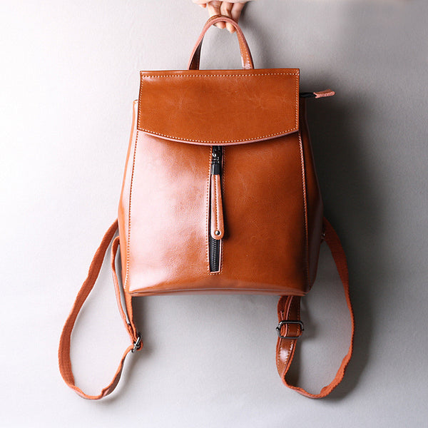 Women Leather Knapsack, Vintage Leather Backpack, Shoulder Bag 9233 ...