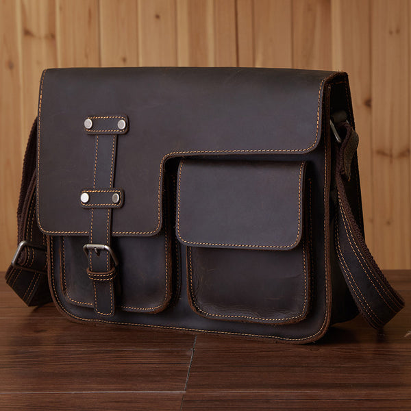 Vintage Leather Bag, Men&#39;s Leather Shoulder Bag, Full Grain Business M – ROCKCOWLEATHERSTUDIO