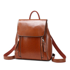 Top Grain Leather Backpack For Women Female Leather Travel Rucksack St ...