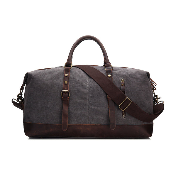 Oversized Waxed Canvas Duffle Bag with Leather Trim, Travel Bags for M ...