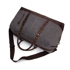 Oversized Waxed Canvas Duffle Bag with Leather Trim, Travel Bags for M – ROCKCOWLEATHERSTUDIO