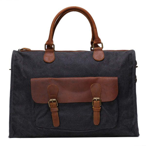 Vintage Canvas Leather Messenger Traveling Briefcase Shoulder Laptop B ...