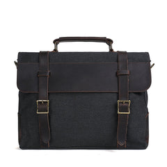 Vintage Style Canvas Leather Laptop Bag, Messenger Shoulder Bag Satche ...