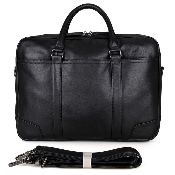 Full Grain Leather Briefcase ROCKCOW Leather Business Laptop Messenger ...