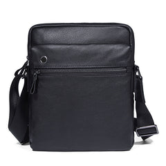 Black Top Grain Leather Shoulder Bag Men's Crossbody Bags Leather Satc ...