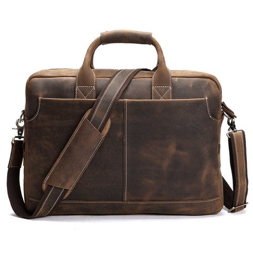 Italian Leather Men's Portfolio Laptop Bag Briefcase 9043 ...