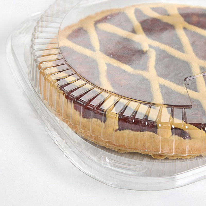 CONTENITORE PORTA TORTA CROSTATA BASSA CON COPERCHIO CM Ø 38X7 H