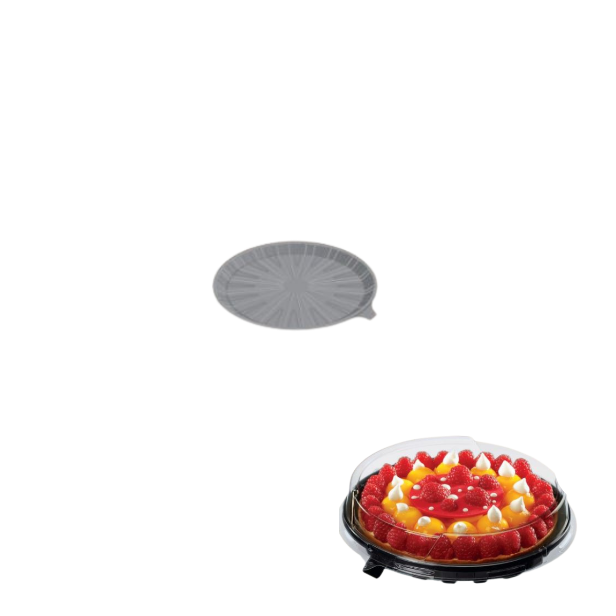 160 pz Contenitore porta torta alta 6 cm da € 0,68 Cad + Iva - Base nera  (160pz)