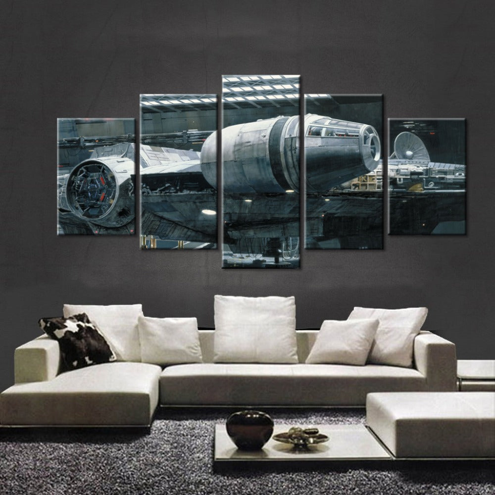 Movie Star Wars Millennium Falcon Spacecraft Art On Artworks