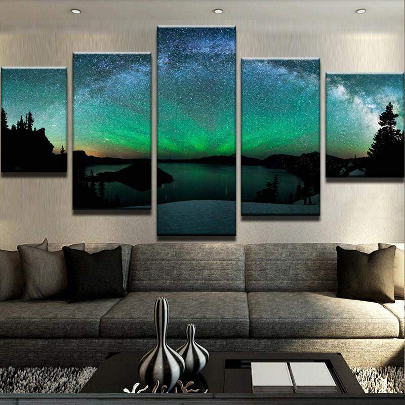 Aurora Borealis Night Sky With Stars Canvas Art Mystikz Gaming