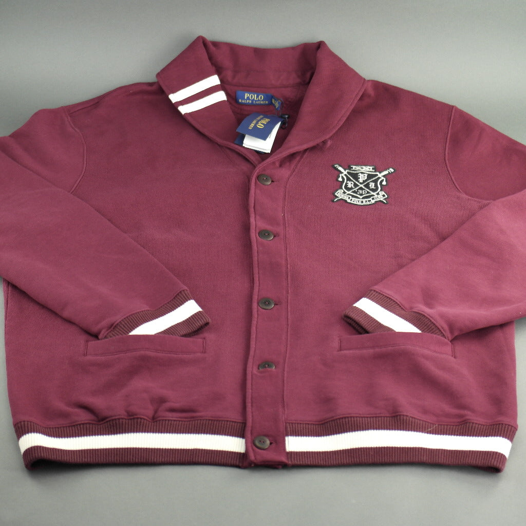 Polo Ralph Lauren Cotton Blend Fleece Cardigan Burgundy – Konstantin  Antiques