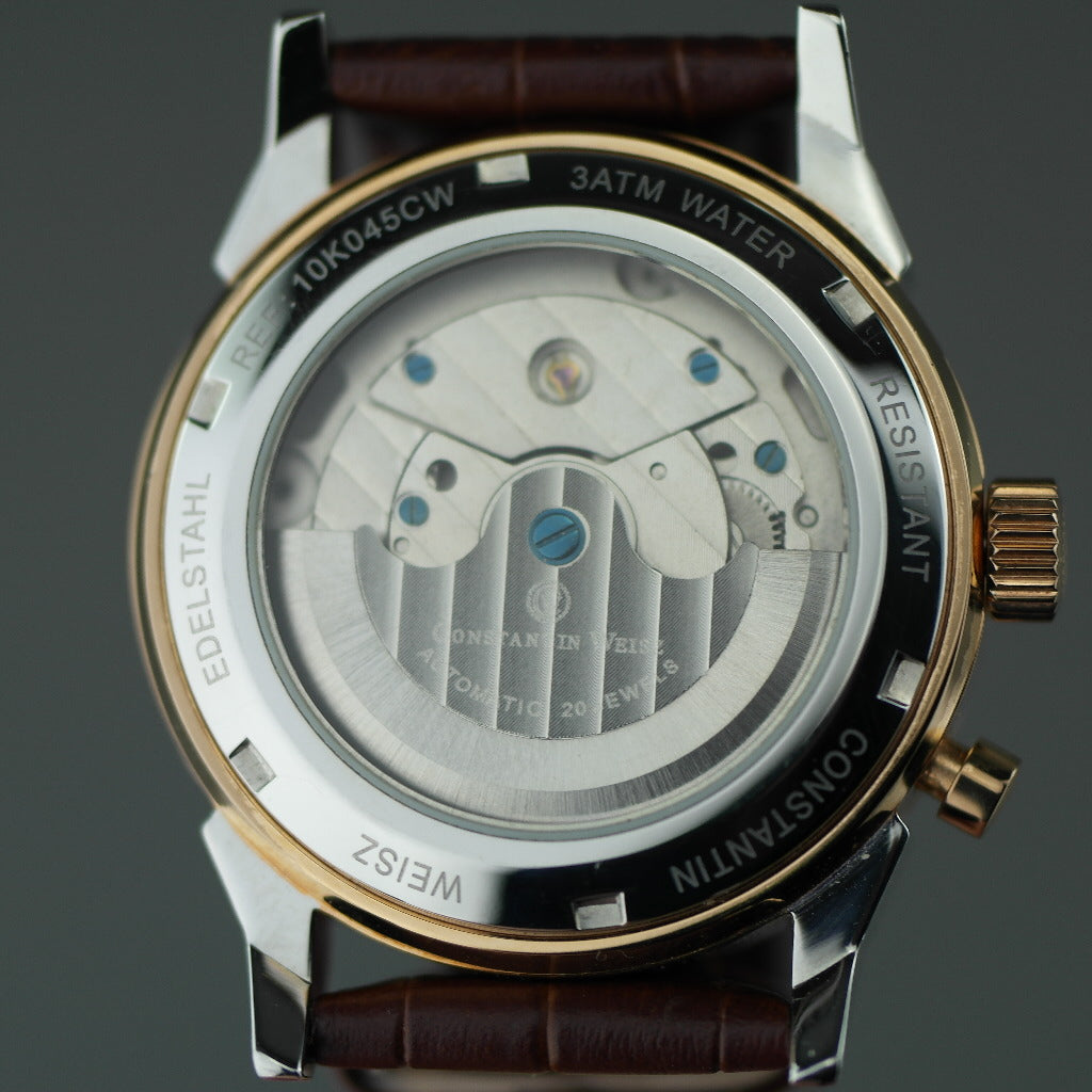 Constantin Weisz Gold plated Automatic watch with Moon Phase sub dial ...