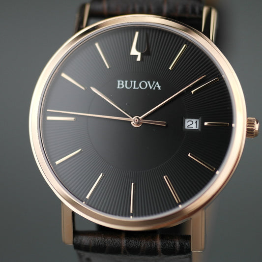 Bulova Chronograph watch Black dial Stainless steel bracelet 