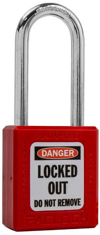 Paclock PL410-PRO Padlock 1-1/2" Tall Shackle Thermoplastic Lock Out Tag Out