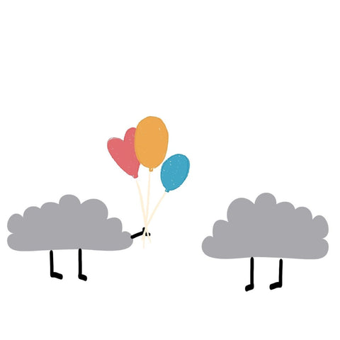 cloud giving balloons