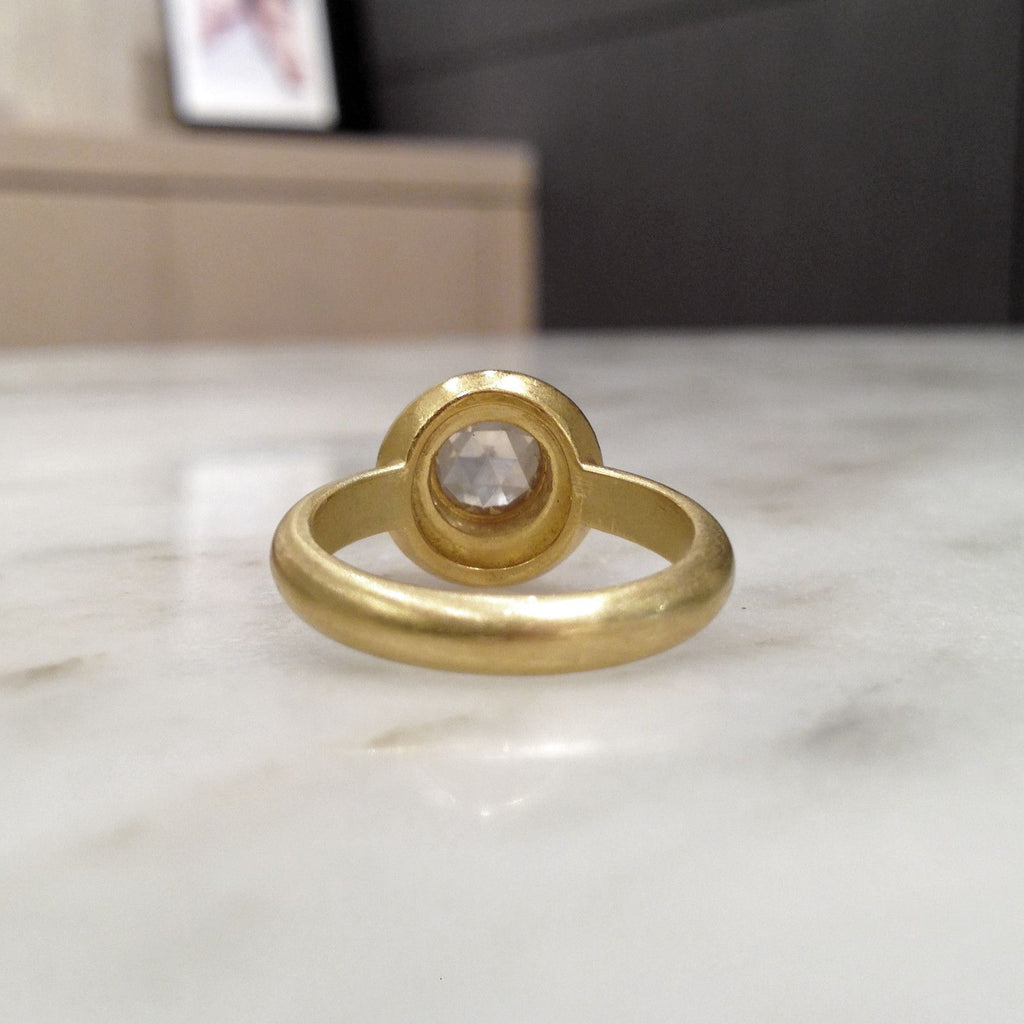 Denise Betesh 1.22 Carat Rose-Cut Solitaire Diamond Gold Ring - Denise Betesh - Szor Collections
