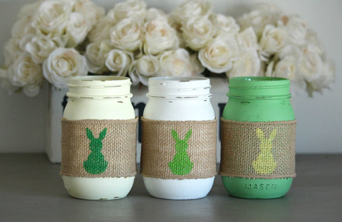 Easter table decor mason jars