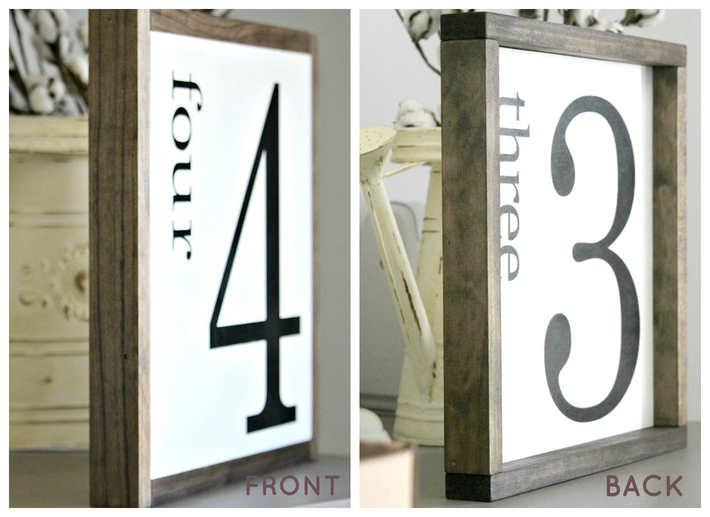 Farmhouse Wall  Decor  Number  7 Framed Wooden Sign Jarful 