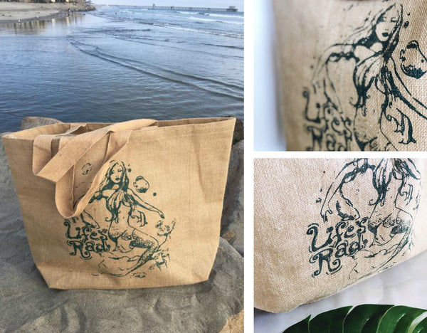 Our Mermaid Beach Bag is perfect for housing your Life's Rad Bug-Out Bag!